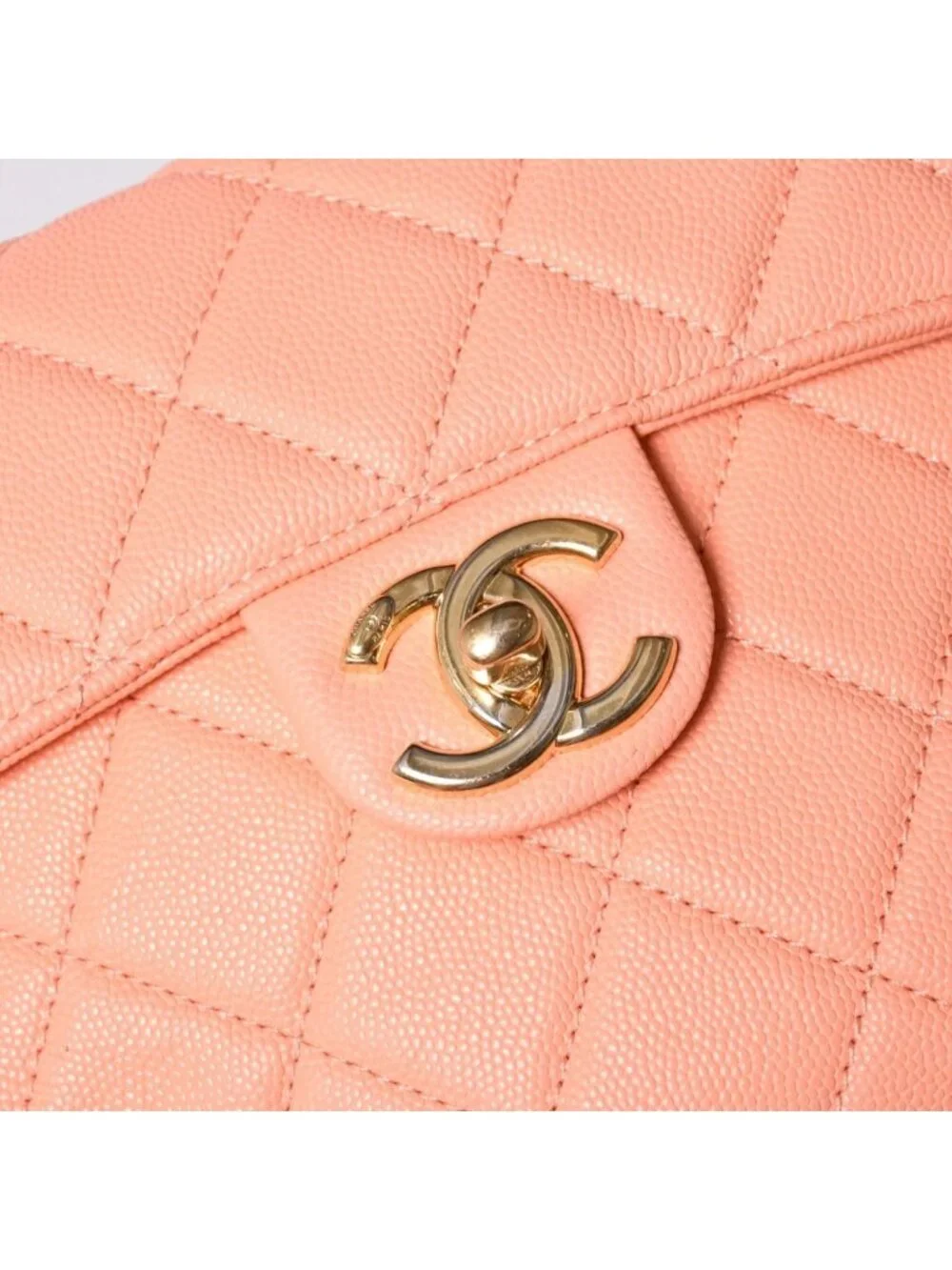 Chanel Vanity Chain Shoulder Bag 2-Way Base CC Logo Caviar Leather Pink